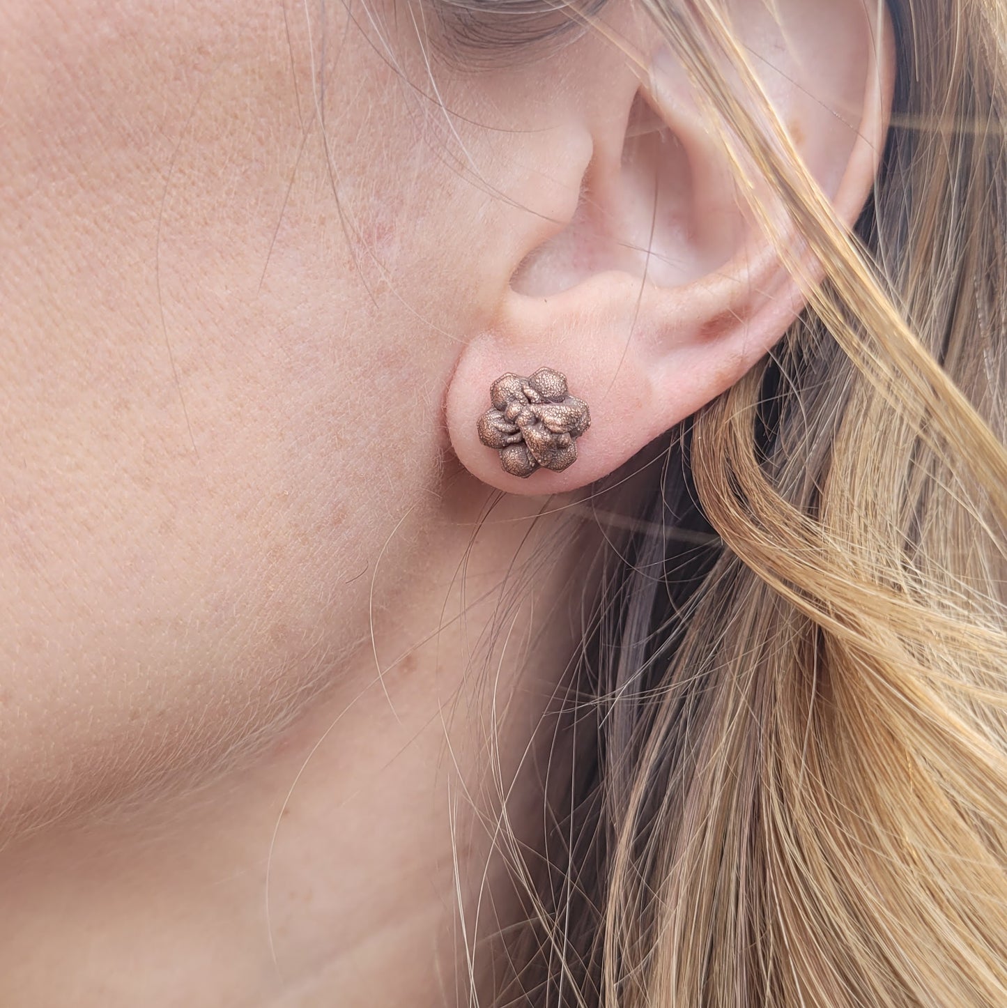 Recycled Copper Bee Earrings