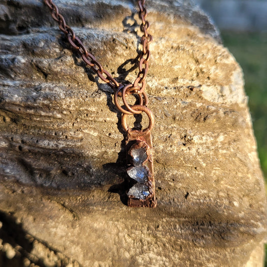 Lake County Diamond Raw Stone Recycled Copper Necklace