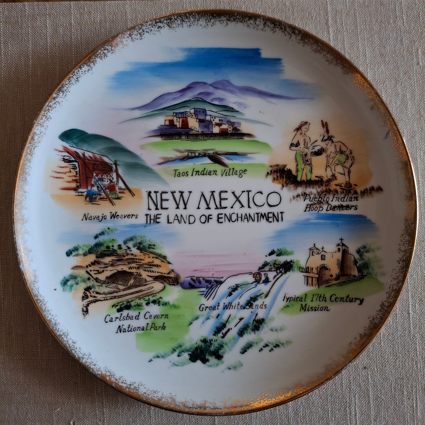 Vintage New Mexico Souvenir Plate