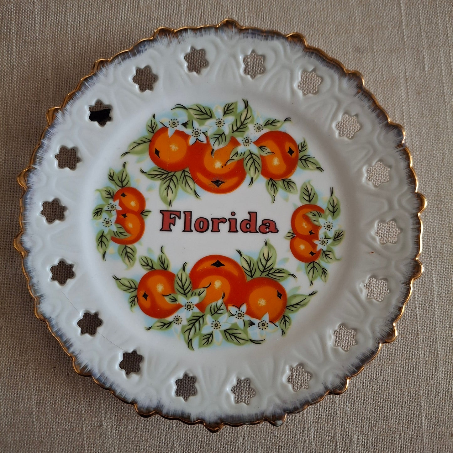 Vintage Florida Oranges Souvenir Plate