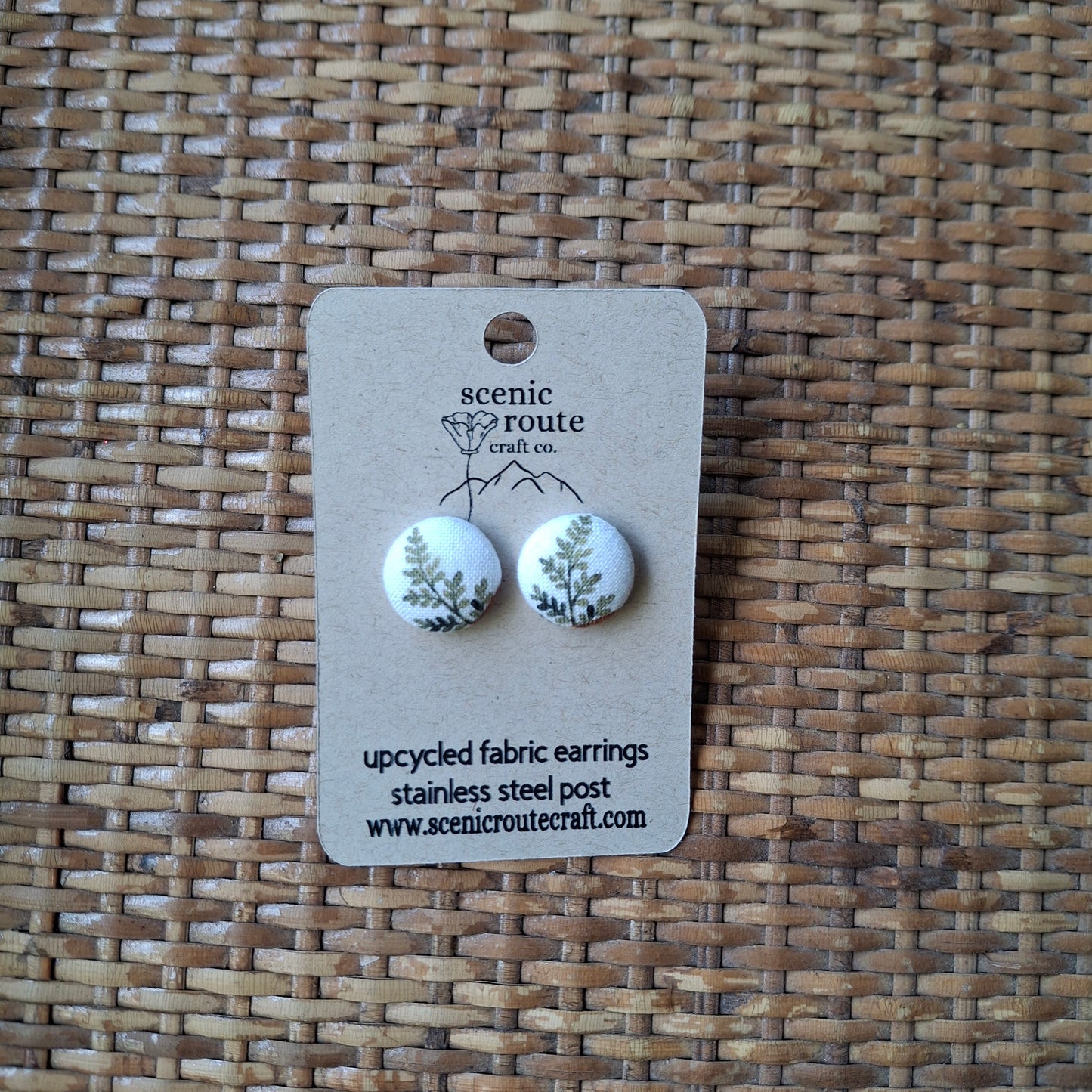 Upcycled Fabric Button Earrings