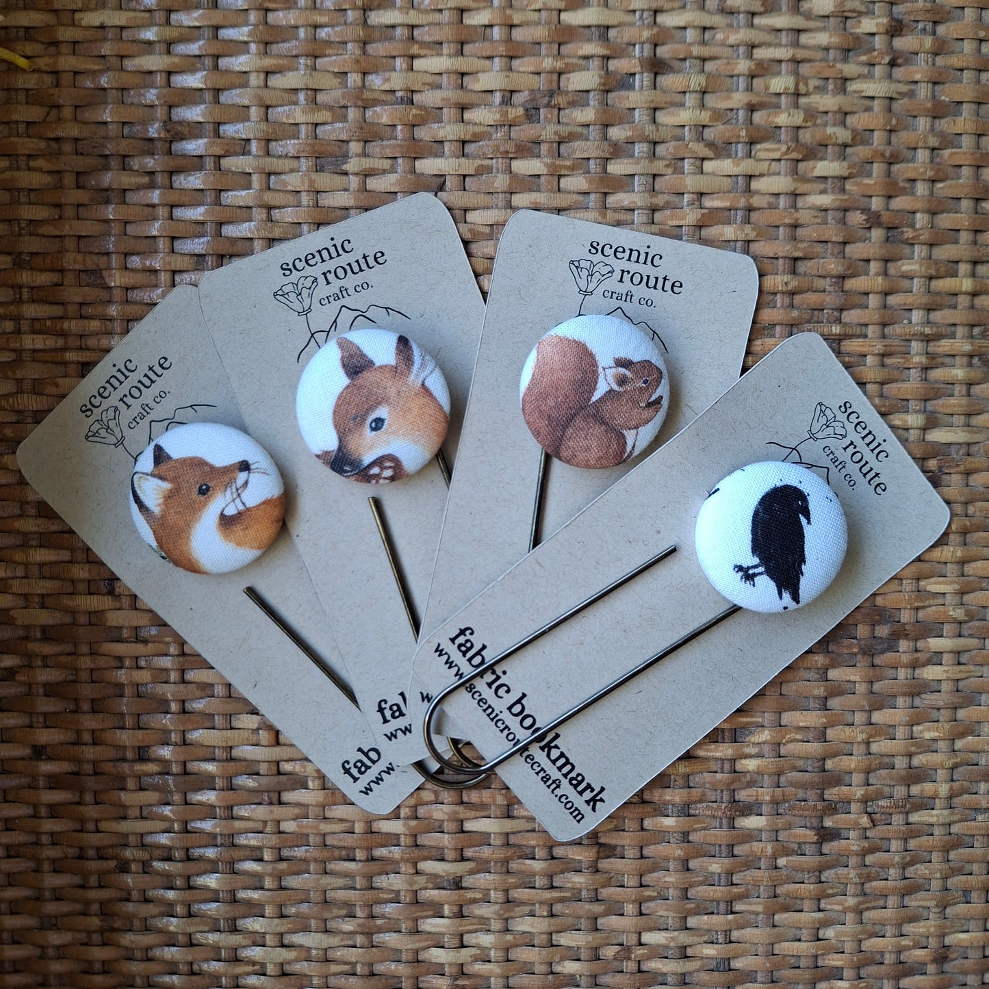Upcycled Fabric Bookmarks - Animals