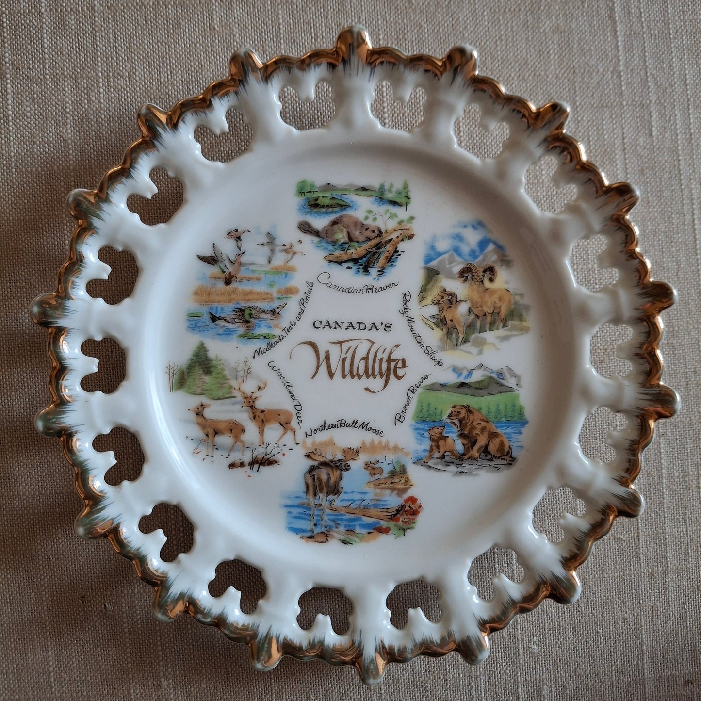 Vintage Canada's Wildlife Souvenir Plate